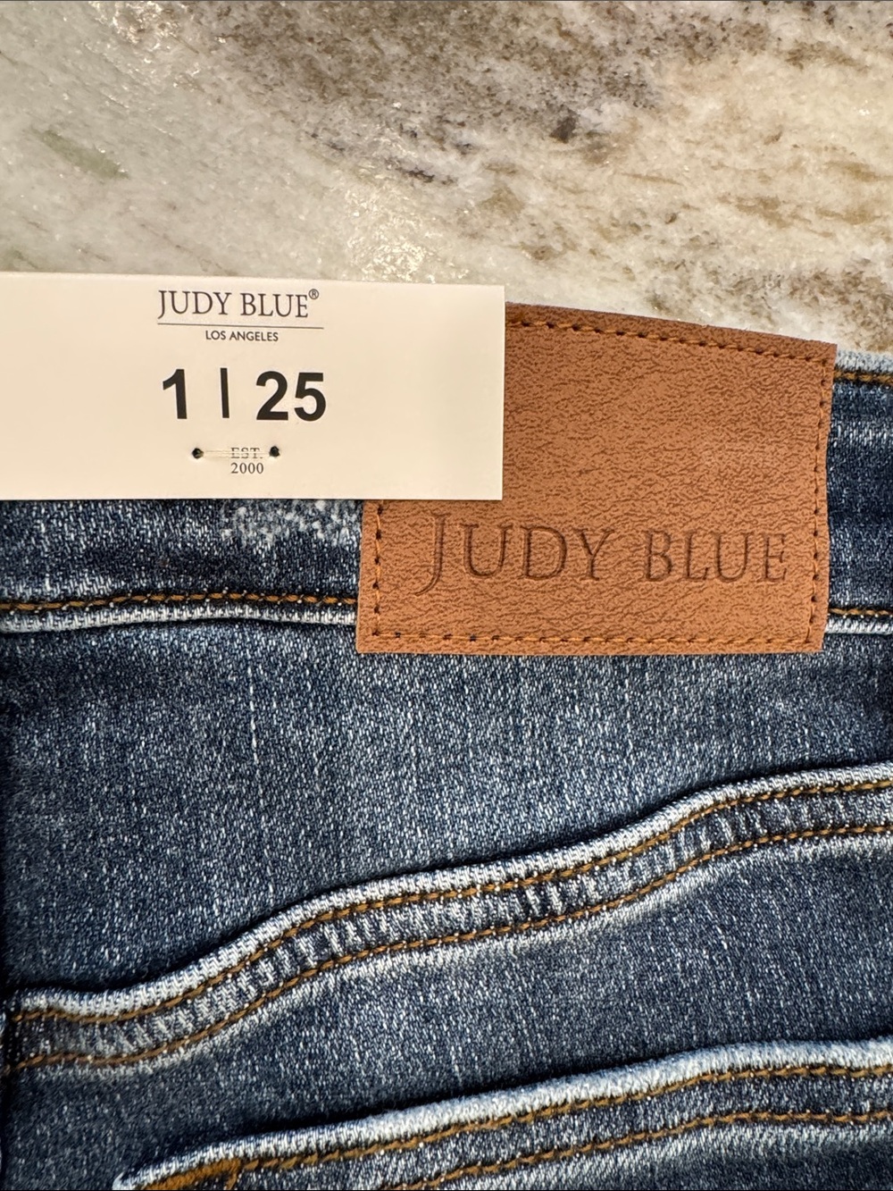 Judy Blue NWT Distressed High Waist Shark Bite Hem Skinny Fit 1/25 Cotton Denim - Picture 7 of 10